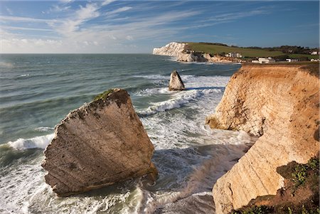 Clifftop view of Freshwater Bay, Isle of Wight, England, United Kingdom, Europe Foto de stock - Con derechos protegidos, Código: 841-06501328