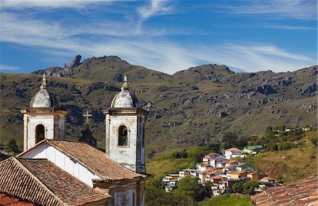 View of Our Lady of Merces de Baixo Church, Ouro Preto, UNESCO World Heritage Site, Minas Gerais, Brazil, South America Photographie de stock - Rights-Managed, Code: 841-06501379