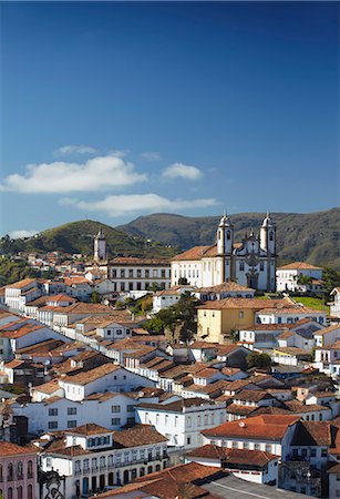 View of Ouro Preto, UNESCO World Heritage Site, Minas Gerais, Brazil, South America Photographie de stock - Rights-Managed, Code: 841-06501387