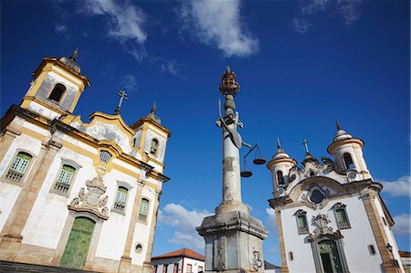 simsearch:841-06500422,k - Nossa Senhora do Carmo (Our Lady of Mount Carmel) and Sao Francisico de Assis (St. Francis of Assisi) churches in Praca Minas Gerais, Mariana, Minas Gerais, Brazil, South America Stock Photo - Rights-Managed, Code: 841-06501393