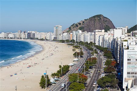 plage de copacabana - View of Copacabana beach and Avenida Atlantica, Copacabana, Rio de Janeiro, Brazil, South America Photographie de stock - Rights-Managed, Code: 841-06501480