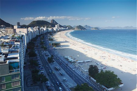 rio de janeiro - View of Copacabana beach and Avenida Atlantica, Rio de Janeiro, Brazil, South America Photographie de stock - Rights-Managed, Code: 841-06501493