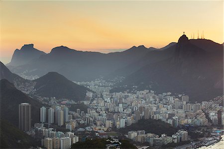 View of Christ the Redeemer statue atop Corcovado and Botafogo, Rio de Janeiro, Brazil, South America Stock Photo - Rights-Managed, Code: 841-06501551