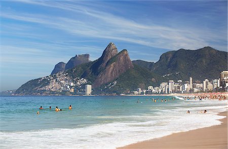 people swimming at beach - Ipanema beach, Rio de Janeiro, Brazil, South America Stock Photo - Rights-Managed, Code: 841-06501594