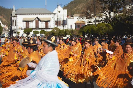 sucré - Women dancing in festival in Plaza 25 de Mayo, Sucre, UNESCO World Heritage Site, Bolivia, South America Stock Photo - Rights-Managed, Code: 841-06501613