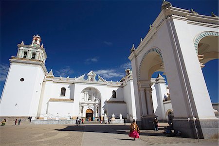 Copacabana Cathedral, Copacabana, Lake Titicaca, Bolivia, South America Stock Photo - Rights-Managed, Code: 841-06501778