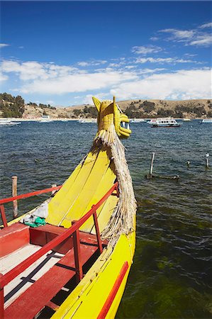 Traditional style reed boat, Copacabana, Lake Titicaca, Bolivia, South America Photographie de stock - Rights-Managed, Code: 841-06501770