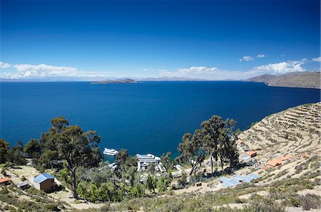 View of Yumani, Isla del Sol (Island of the Sun), Lake Titicaca, Bolivia, South America Photographie de stock - Rights-Managed, Code: 841-06501786