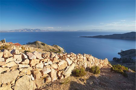 stone wall - Isla del Sol (Island of the Sun), Lake Titicaca, Bolivia, South America Stock Photo - Rights-Managed, Code: 841-06501793