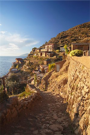 Village of Yumani on Isla del Sol (Island of the Sun), Lake Titicaca, Bolivia, South America Stock Photo - Rights-Managed, Code: 841-06501800