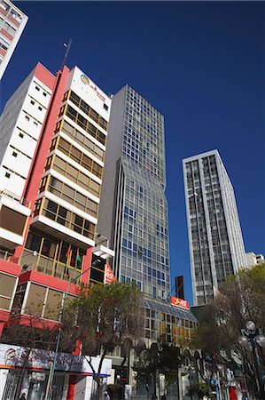 Skyscrapers along Avenida 16 de Julio (El Prado), La Paz, Bolivia, South America Fotografie stock - Rights-Managed, Codice: 841-06501815