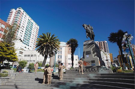 Statue of Antonio Jose de Sucre in Plaza del Estudiante, La Paz, Bolivia, South America Fotografie stock - Rights-Managed, Codice: 841-06501817