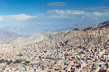 View of houses on mountainside, La Paz, Bolivia, South America Stockbilder - Lizenzpflichtiges, Bildnummer: 841-06501811