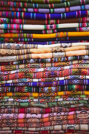 Colourful blankets in Witches' Market, La Paz, Bolivia, South America Fotografie stock - Rights-Managed, Codice: 841-06501830