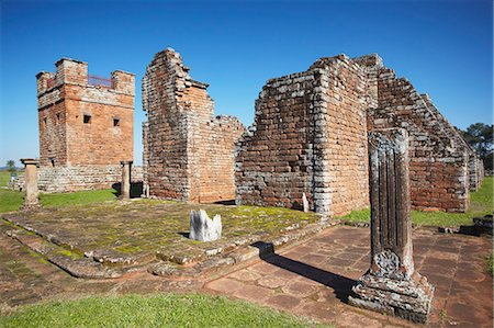 Ruins of Jesuit mission at Trinidad (La Santisima Trinidad de Parana), UNESCO World Heritage Site, Parana Plateau, Paraguay, South America Photographie de stock - Rights-Managed, Code: 841-06501859