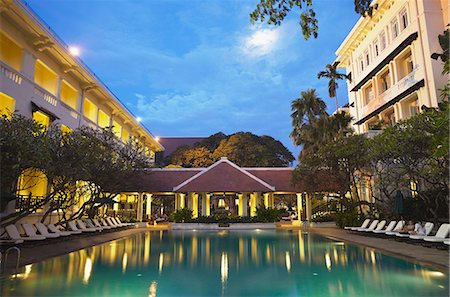 phnom penh cambodia - Pool area of Raffles Hotel Le Royal, Phnom Penh, Cambodia, Indochina, Southeast Asia, Asia Stock Photo - Rights-Managed, Code: 841-06501947