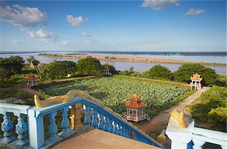View of Mekong River from Wat Han Chey, Kampong Cham, Cambodia, Indochina, Southeast Asia, Asia Stock Photo - Rights-Managed, Code: 841-06501942