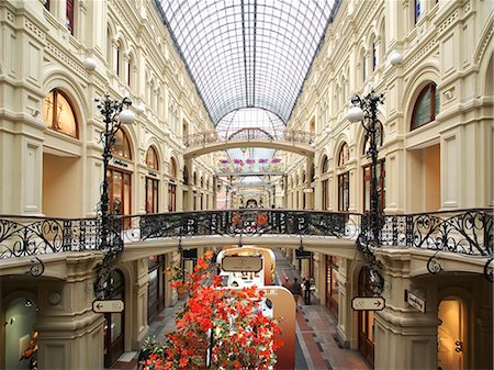 shopping centre architecture - Interior of the GUM Shopping Centre on Red Square, Moscow, Russia, Europe Stock Photo - Rights-Managed, Code: 841-06501992