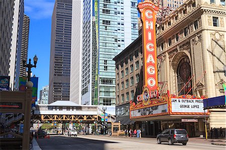 Chicago Theater, State Street, Chicago, Illinois, United States of America, North America Photographie de stock - Rights-Managed, Code: 841-06502033