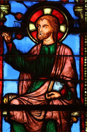 Stained glass window depicting Jesus, The Holy Chapel (La Sainte-Chapelle) Paris, France, Europe Photographie de stock - Rights-Managed, Code: 841-06502118