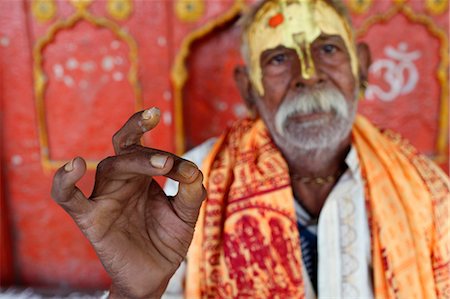 Hindu blessing, Mathura, Uttar Pradesh, India, Asia Stock Photo - Rights-Managed, Code: 841-06502188