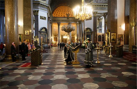 simsearch:841-09085748,k - Russian Orthodox Mass in Kazan Cathedral, St. Petersburg, Russia, Europe Fotografie stock - Rights-Managed, Codice: 841-06502213