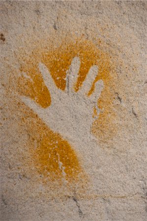 Aboriginal hand painting, Carnarvon Gorge, Queensland, Australia, Pacific Stockbilder - Lizenzpflichtiges, Bildnummer: 841-06502265