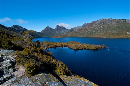 Dove Lake and Cradle Mountain, Cradle Mountain-Lake St. Clair National Park, UNESCO World Heritage Site, Tasmania, Australia, Pacific Stock Photo - Rights-Managed, Code: 841-06502417