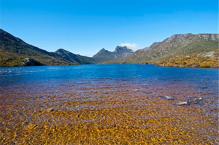 Dove Lake and Cradle Mountain, Cradle Mountain-Lake St. Clair National Park, UNESCO World Heritage Site, Tasmania, Australia, Pacific Stock Photo - Rights-Managed, Code: 841-06502418