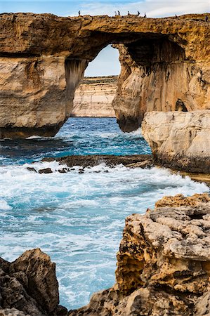 Famous sea arch, the Azure Window, Gozo, Malta, Mediterranean, Europe Stock Photo - Rights-Managed, Code: 841-06502516