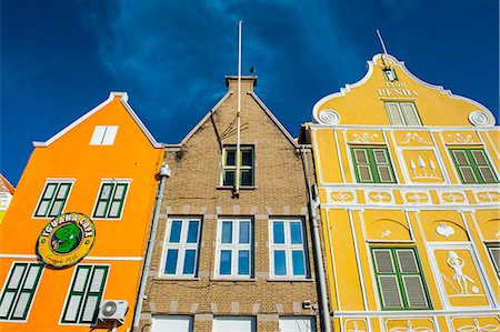 The colourful Dutch houses at the Sint Annabaai in Willemstad, UNESCO World Heritage Site, Curacao, ABC Islands, Netherlands Antilles, West Indies, Caribbean, Central America Stock Photo - Rights-Managed, Code: 841-06502556