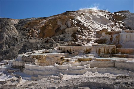 Palette Spring, Mammoth Hot Springs, Yellowstone National Park, UNESCO World Heritage Site, Wyoming, United States of America, North America Foto de stock - Con derechos protegidos, Código: 841-06502692