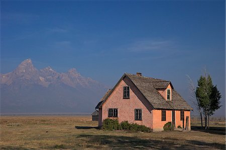 simsearch:841-07913903,k - John and Bartha Moulton Homestead, Mormon Row Historic District, Grand Teton National Park, Wyoming, United States of America, North America Fotografie stock - Rights-Managed, Codice: 841-06502730