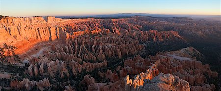 Panoramic photo of sunrise from Bryce Point, Bryce Canyon National Park, Utah, United States of America, North America Photographie de stock - Rights-Managed, Code: 841-06502782