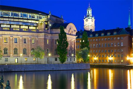 estocolma - Riksdagshuset at night, Stockholm, Sweden, Scandinavia, Europe Foto de stock - Con derechos protegidos, Código: 841-06502845
