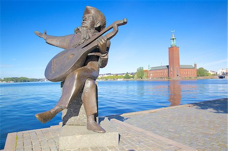 The City Hall and Evert Taube statue, Kungsholmen, Stockholm, Sweden, Scandinavia, Europe Stock Photo - Rights-Managed, Code: 841-06502849