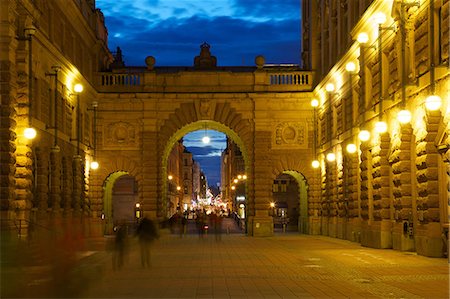 riksdag - Riksdagshuset at night, Stockholm, Sweden, Scandinavia, Europe Fotografie stock - Rights-Managed, Codice: 841-06502843