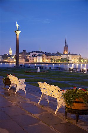 stockholm - City skyline from City Hall at dusk, Kungsholmen, Stockholm, Sweden, Scandinavia, Europe Stockbilder - Lizenzpflichtiges, Bildnummer: 841-06502896