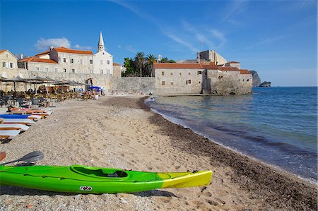 simsearch:841-06502954,k - View of Old Town and beach, Budva, Montenegro, Europe Stock Photo - Rights-Managed, Code: 841-06502918