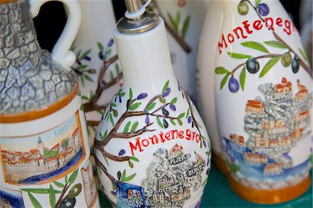 painted words - Souvenir pottery, Old Town, Budva, Montenegro, Europe Stock Photo - Rights-Managed, Code: 841-06502952