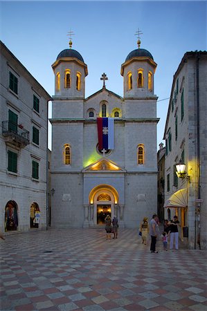 saint nicholas church - St. Nicholas Serbian Orthodox Church at dusk, Old Town, UNESCO World Heritage Site, Kotor, Montenegro, Europe Photographie de stock - Rights-Managed, Code: 841-06502973