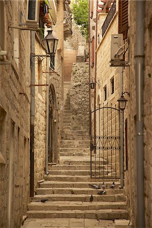 Narrow street, Old Town, Kotor, UNESCO World Heritage Site, Montenegro, Europe Stock Photo - Rights-Managed, Code: 841-06502981