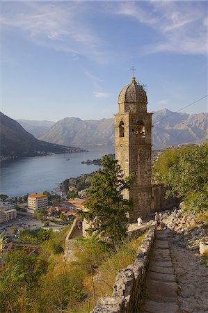 Chapel of Our Lady of Salvation and view over Old Town, Kotor, UNESCO World Heritage Site, Montenegro, Europe Photographie de stock - Rights-Managed, Code: 841-06502994