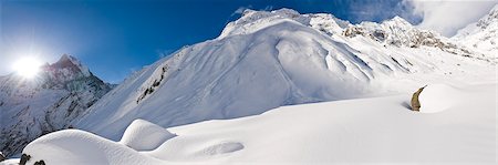 snow scene panoramic - Annapurna Base Camp, Annapurna Himal, Nepal, Himalayas, Asia Stock Photo - Rights-Managed, Code: 841-06503206