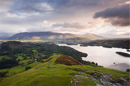 simsearch:841-06503361,k - The rising sun lights up the fells of Skiddaw and Blencartha, Lake District National Park, Cumbria, England, United Kingdom, Europe Photographie de stock - Rights-Managed, Code: 841-06503301