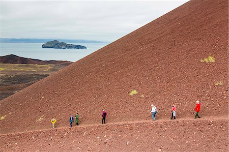 Hiking on recent lava flow on Heimaey Island, Iceland, Polar Regions Stock Photo - Rights-Managed, Code: 841-06616301