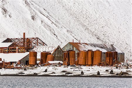 The abandoned Norwegian Whaling Station at Stromness Bay, South Georgia, South Atlantic Ocean, Polar Regions Stock Photo - Rights-Managed, Code: 841-06616318