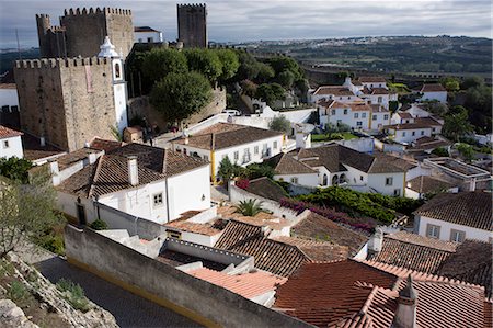 Walled medieval town, declared national monument, Obidos, Estremadura, Portugal, Europe Stock Photo - Rights-Managed, Code: 841-06616346