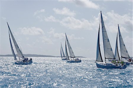 sail boats carribean - Sailboat regattas. British Virgin Islands, West Indies, Caribbean, Central America Stock Photo - Rights-Managed, Code: 841-06616430