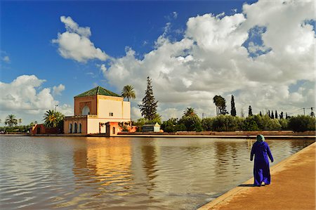 Saadian garden pavilion, La Menara (Menara Gardens), Marrakesh, Morocco, North Africa, Africa Stock Photo - Rights-Managed, Code: 841-06616487